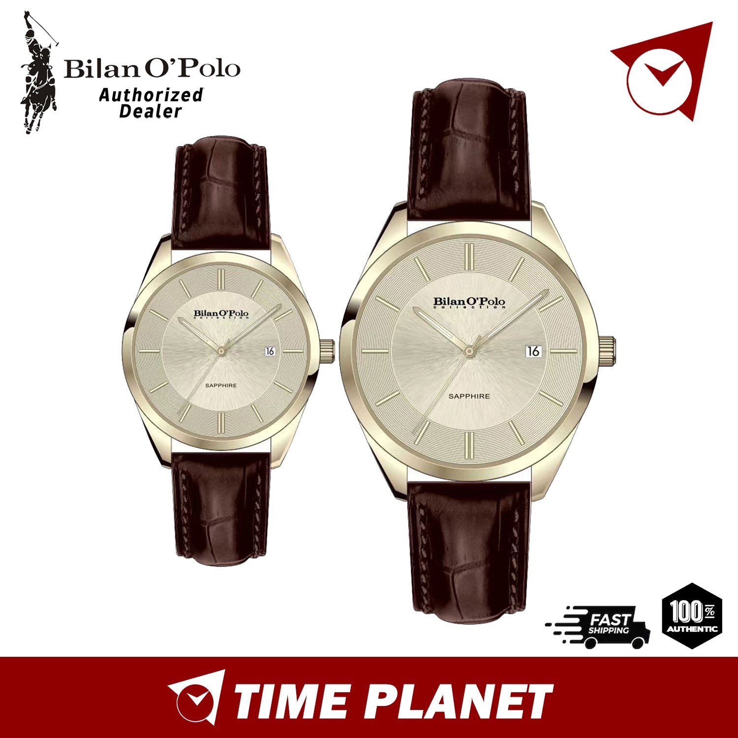 BilanO Polo Collection PC G6538GL 9 PC L6538GL 9 Gold Brown Timeplanet